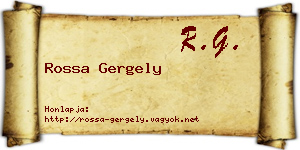 Rossa Gergely névjegykártya